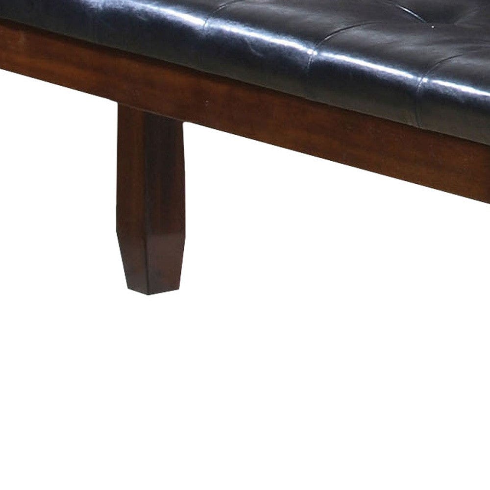 48" Black and Brown Upholstered PU Leather Bench - Homeroots