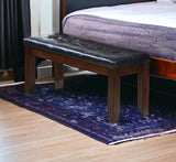 48" Black and Brown Upholstered PU Leather Bench - Homeroots - Flyclothing LLC