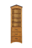 24" Brown And Black Standard Display Stand With Four Shelves And Three Drawers - Homeroots