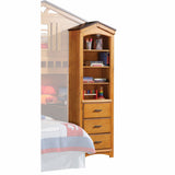 24" Brown And Black Standard Display Stand With Four Shelves And Three Drawers - Homeroots