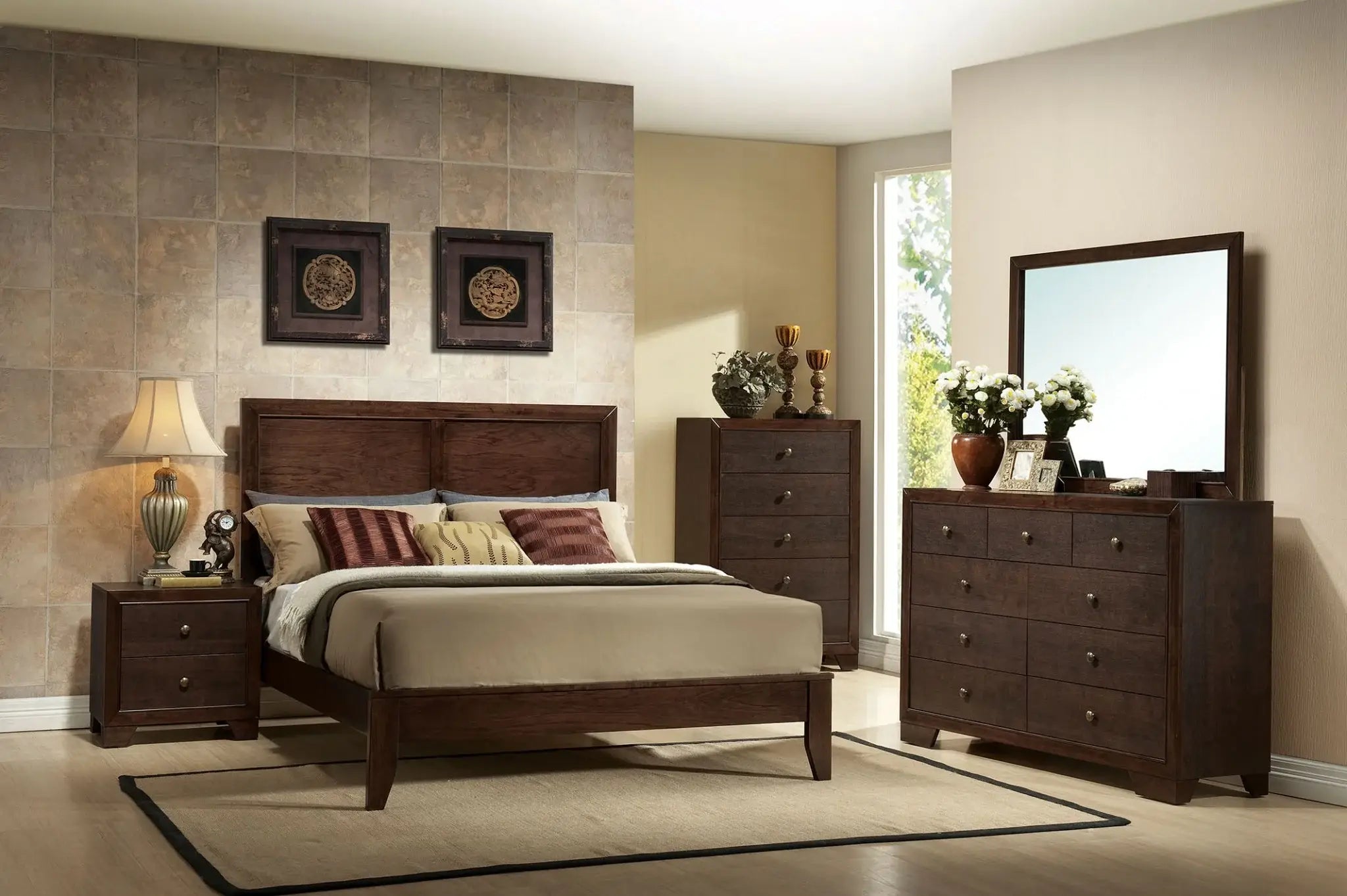 Queen Espresso Bed - Homeroots - Flyclothing LLC