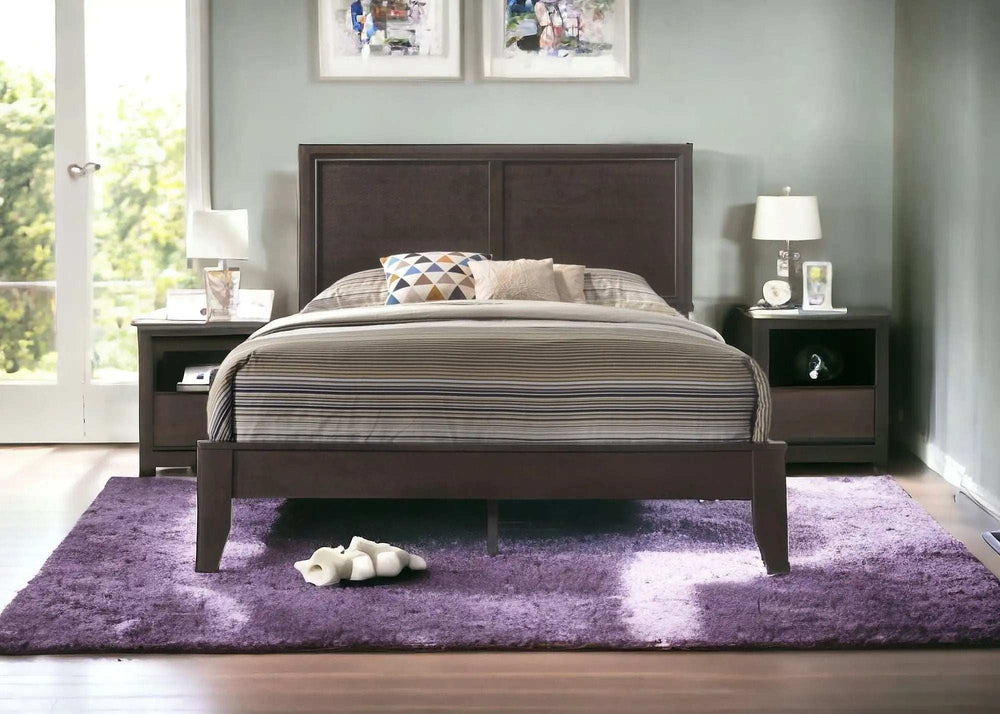 Queen Espresso Bed - Homeroots - Flyclothing LLC