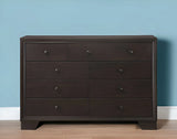 57" Espresso Solid and Manufactured Wood Nine Drawer Double Dresser - Homeroots - Flyclothing LLC