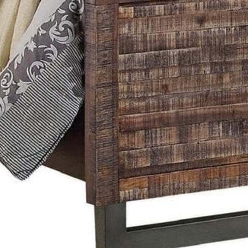 Solid Wood Queen Brown and Black Bed - Homeroots - Flyclothing LLC