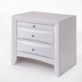 Elegant White 3 Drawer Nightstand - Homeroots