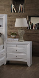 Elegant White 3 Drawer Nightstand - Homeroots