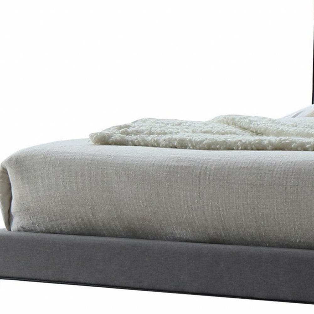 Tufted Light Gray Upholstered Linen Bed - Homeroots - Flyclothing LLC
