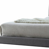 Tufted Light Gray Upholstered Linen Bed - Homeroots