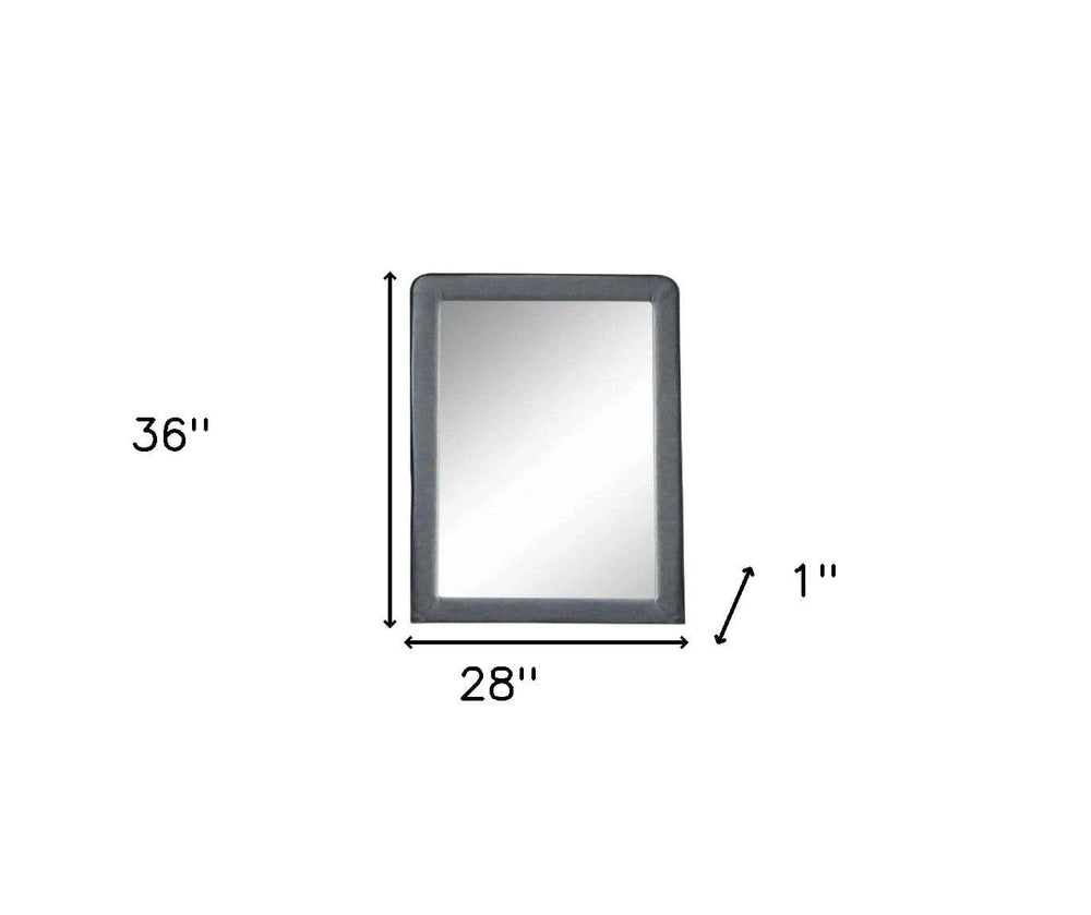 36" Light Gray Framed Mirror - Homeroots - Flyclothing LLC