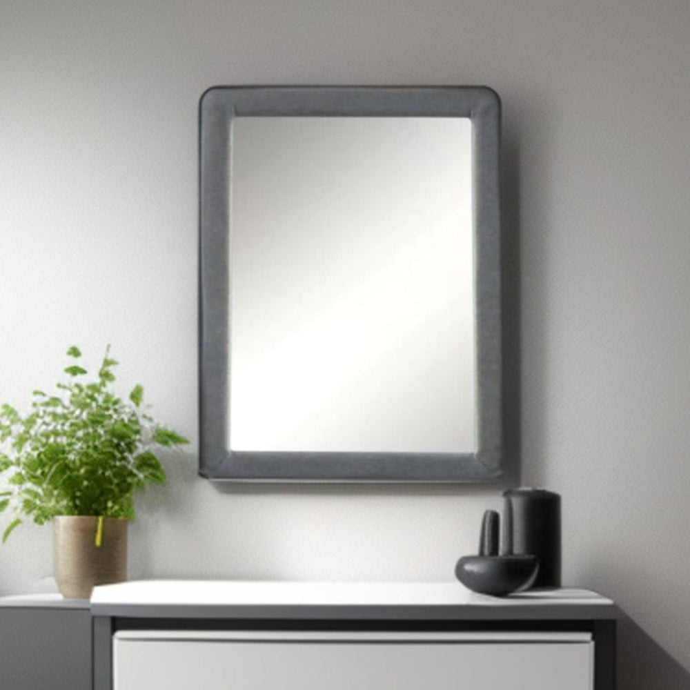 36" Light Gray Framed Mirror - Homeroots - Flyclothing LLC