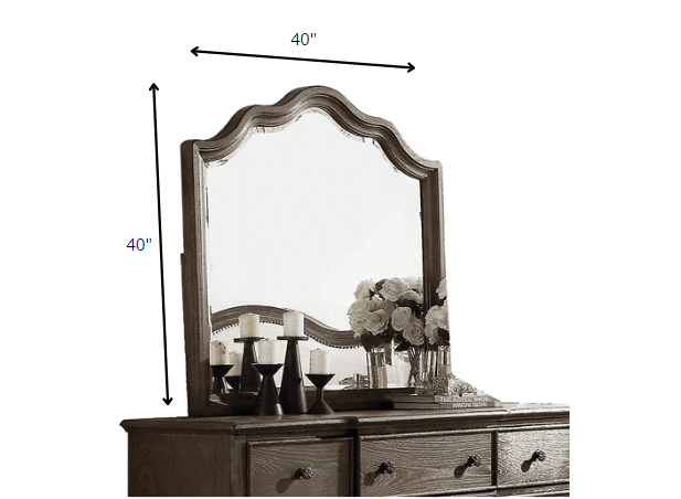 Distressed Grey Finish Beveled Wall Mirror - Homeroots - Flyclothing LLC