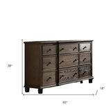 60" X 18" X 38" Weathered Oak Dresser - Homeroots - Flyclothing LLC