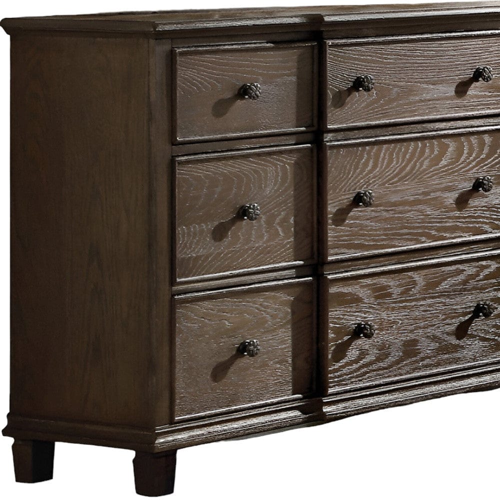 60" X 18" X 38" Weathered Oak Dresser - Homeroots - Flyclothing LLC