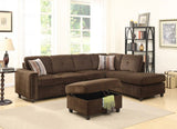 35" Chocolate Velvet Storage with Hinged Lid - Homeroots
