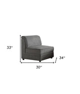 30" Gray And Black Velvet Slipper Chair - Homeroots - Flyclothing LLC