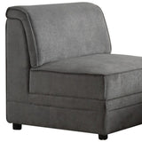 30" Gray And Black Velvet Slipper Chair - Homeroots - Flyclothing LLC