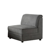 30" Gray And Black Velvet Slipper Chair - Homeroots - Flyclothing LLC