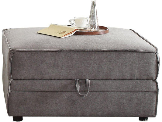 30" Gray Velvet Storage - Homeroots