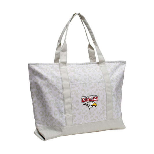 Wisconsin La Crosse Leopard Pattern Tote - Logo Brands - Flyclothing LLC