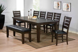 Set of Two Espresso And Brown Upholstered Faux Leather Ladder Back Dining Side Chairs - Homeroots - Flyclothing LLC
