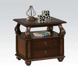26" Brown Solid Wood Square End Table With Two Drawers And Shelf - Homeroots - Flyclothing LLC