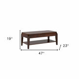 47" Dark Brown Lift Top Coffee Table With Shelf - Homeroots