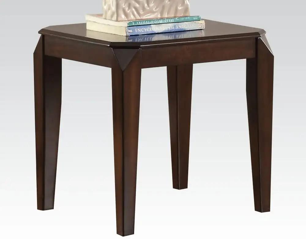 23" Dark Brown Solid Wood End Table - Homeroots