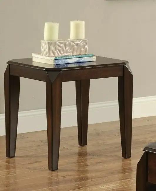 23" Dark Brown Solid Wood End Table - Homeroots