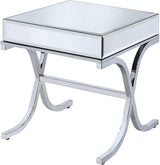 22" Silver And Clear Glass Square Mirrored End Table - Homeroots - Flyclothing LLC