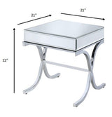 22" Silver And Clear Glass Square Mirrored End Table - Homeroots - Flyclothing LLC