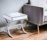 22" Silver And Clear Glass Square Mirrored End Table - Homeroots - Flyclothing LLC