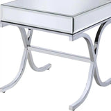 22" Silver And Clear Glass Square Mirrored End Table - Homeroots