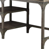 47" Natural and Gray Writing Desk With Three Drawers - Homeroots - Flyclothing LLC
