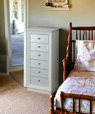 38" White Six Drawer Wood and Mirrored Glass Jewelry Armoire - Homeroots