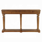 72" Oak Solid and Manufactured Wood Floor Shelf Console Table With Shelves - Homeroots