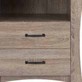 24" Brown Two Drawers Nightstand - Homeroots - Flyclothing LLC