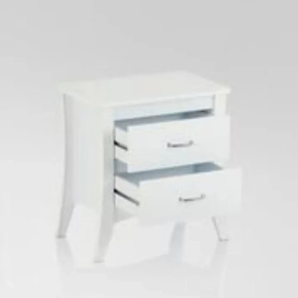25" White Two Drawers Nightstand - Homeroots - Flyclothing LLC