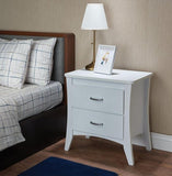25" White Two Drawers Nightstand - Homeroots - Flyclothing LLC