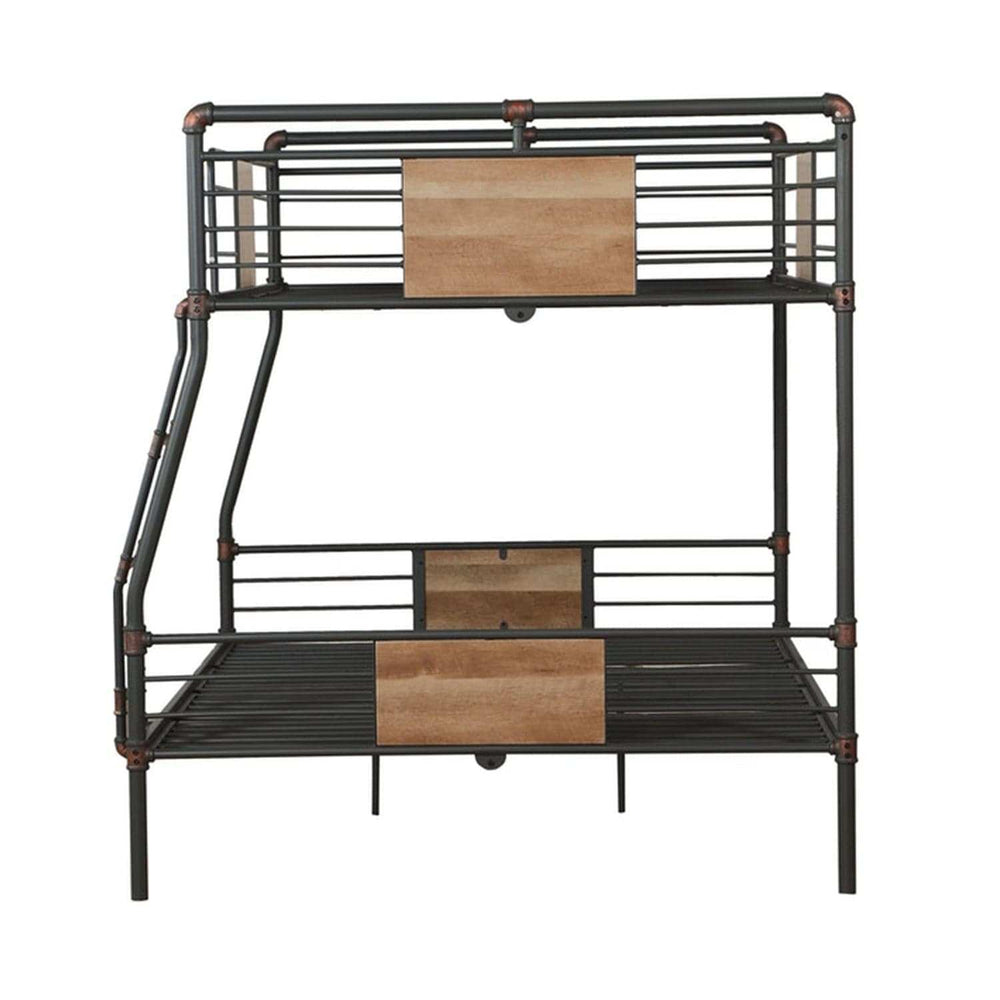 Dark Brown Full Industrial Metal Bunk Bed - Homeroots - Flyclothing LLC
