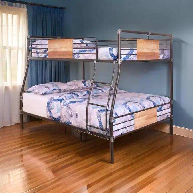 Dark Brown Full Industrial Metal Bunk Bed - Homeroots - Flyclothing LLC