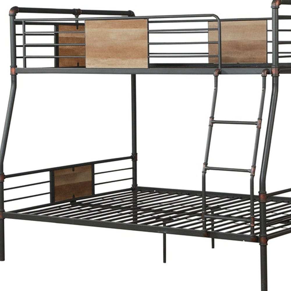 Dark Brown Full Industrial Metal Bunk Bed - Homeroots - Flyclothing LLC