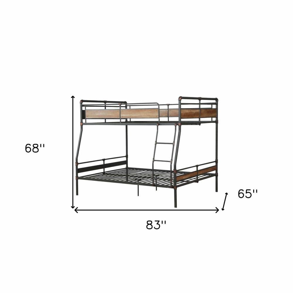Dark Brown Full Industrial Metal Bunk Bed - Homeroots - Flyclothing LLC