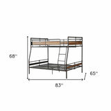 Dark Brown Full Industrial Metal Bunk Bed - Homeroots - Flyclothing LLC