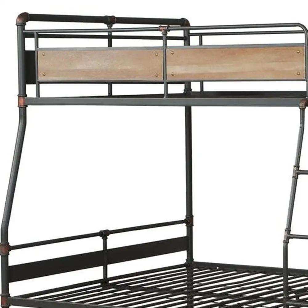 Dark Brown Full Industrial Metal Bunk Bed - Homeroots - Flyclothing LLC