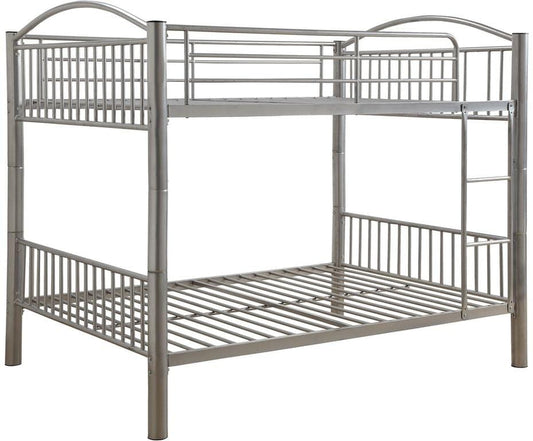 78" X 56" X 67" Silver Metal Full Over Full Bunk Bed - Homeroots