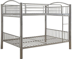 78" X 56" X 67" Silver Metal Full Over Full Bunk Bed - Homeroots