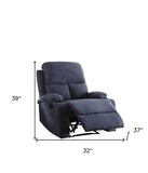 32" Blue Linen Recliner - Homeroots - Flyclothing LLC