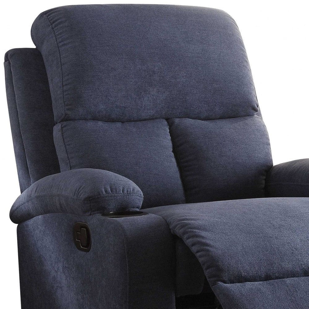 32" Blue Linen Recliner - Homeroots - Flyclothing LLC