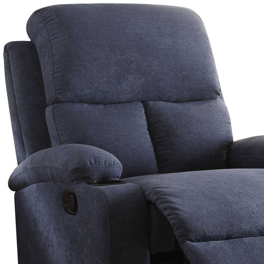 32" Blue Linen Recliner - Homeroots