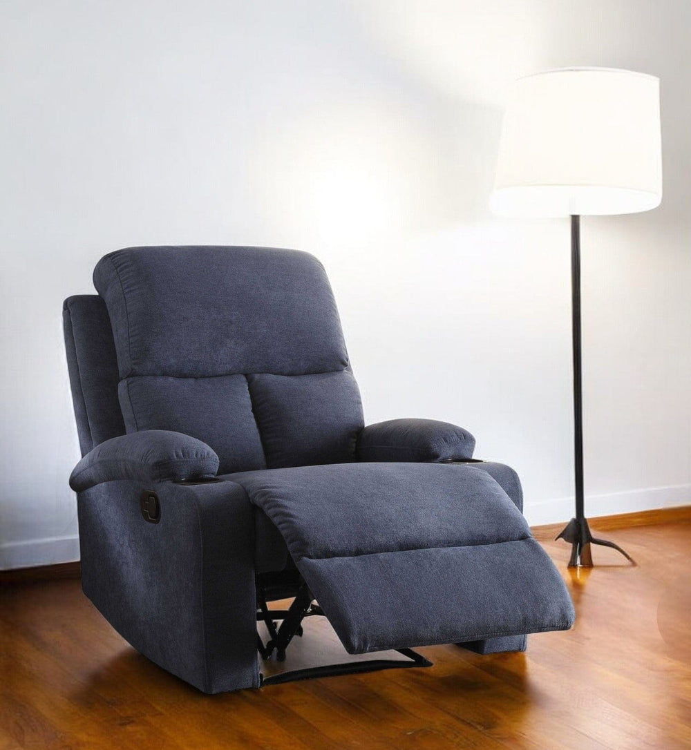 32" Blue Linen Recliner - Homeroots - Flyclothing LLC